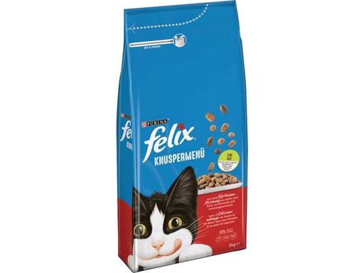 [90340130 1679977] Felix Trockenfutter Knuspermenü Fleisch, 2 kg