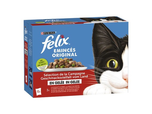 [90340131 1679979] Felix Nassfutter Geflügel &amp; Gemüse in Gelée, 12 x 85 g