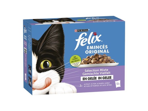 [90340136 1679981] Felix Nassfutter Fleisch &amp; Fisch in Gelée, 12 x 85 g