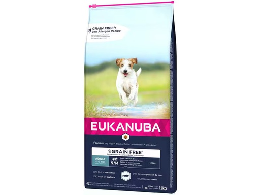 [90340139 1651830] Eukanuba Trockenfutter Getreidefrei Adult S/M Seefisch, 12 kg