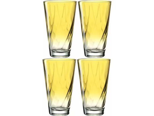 [90340159 1677100] Leonardo Trinkglas Twist 300 ml, 4 Stück, Gelb