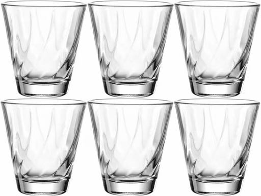 [90340162 1677093] Leonardo Trinkglas Twist 215 ml, 6 Stück, Transparent