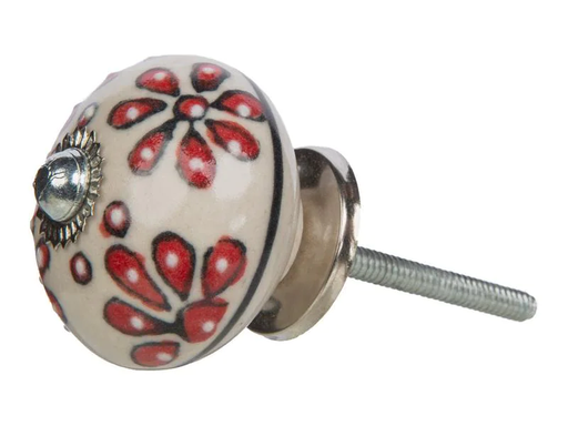 [90054153 1176592] Tranquillo Möbelgriff handgemacht, Ø 4 cm, Weiss/Silber