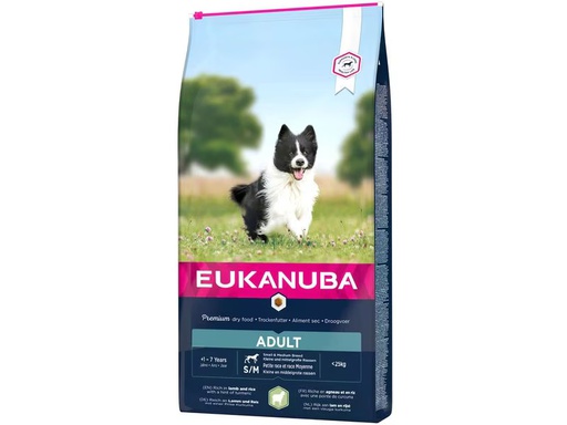 [90340176 1651824] Eukanuba Trockenfutter Adult Lamm &amp; Reis S/M, 12 kg
