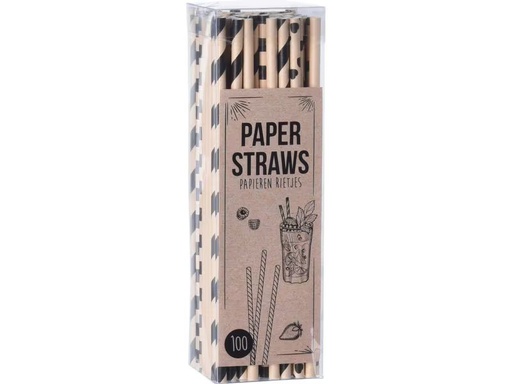 [90340189 1681371] FURBER Strohhalm Papier, 100 Stück