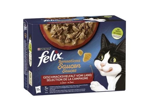 [90340206 1679987] Felix Nassfutter Sensations Fleisch in Sauce, 12 x 85 g