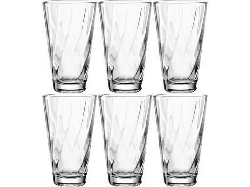 [90340208 1677094] Leonardo Trinkglas Twist 300 ml, 6 Stück, Transparent