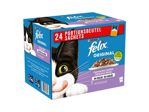 [90340242 1679982] Felix Nassfutter Fleisch &amp; Fisch in Gelée, 24 x 85 g