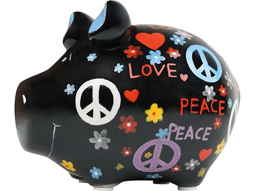 [90340245 1680347] G. Wurm Spardose Hippie Schwein 12.5 x 9 x 9 cm