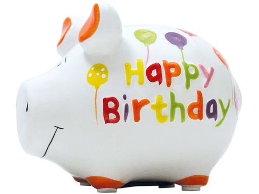 [90340251 1680326] G. Wurm Spardose Happy Birthday 12.5 x 9 x 9 cm