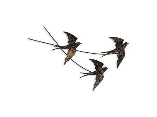 [90340303 1683073] Wallxpert Wanddekoration Schlucken Vogel 42 x 70 cm, Metall