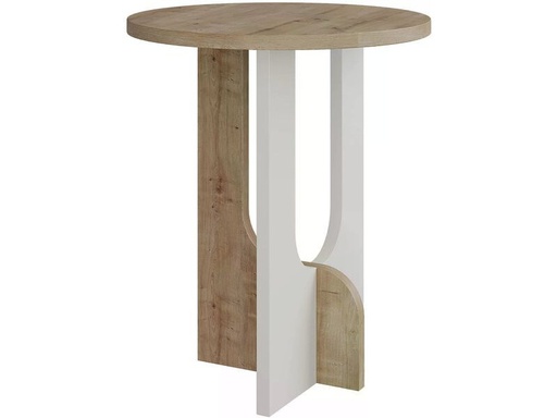 [90340525 1683262] Woody Fashion Beistelltisch Luna 40 x 47 x 40 cm, Nature/Weiss