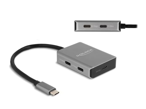 [90340601 1697092] Delock USB-Hub 4 Port USB-C 10 Gbps