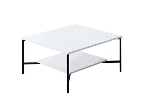 [90340757 1683290] Woody Fashion Couchtisch Black Line 80 x 80 x 40 cm, Weiss