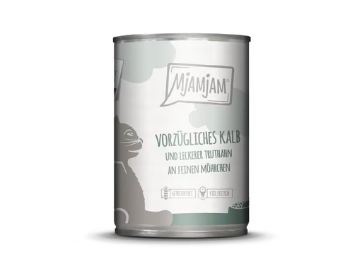 [90340760 1661762] Mjamjam Nassfutter Dose Kalb &amp; Truthahn, 400 g