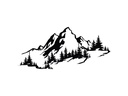Wallxpert Wanddekoration Mountain 67 x 30 cm, Metall