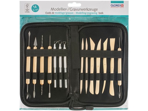 [90340921 1694688] Glorex Modellierwerkzeug 14-teilig