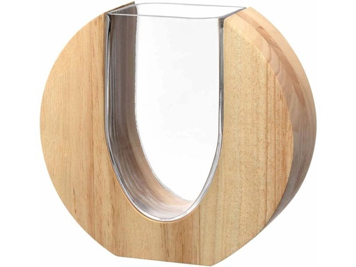 [90341027 1685724] Leonardo Vase Legno 19 cm, Braun/Transparent