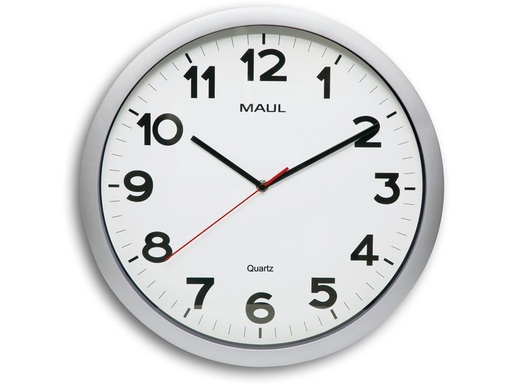 [90341130 1691576] Maul Wanduhr MAULstep Ø 40 cm, Silber