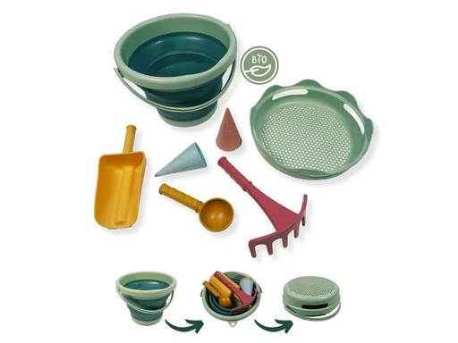 [90341200 1690899] Schildkröt Funsports 7in1 Sand Toys Falteimer Set Grün
