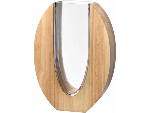 [90341201 1685725] Leonardo Vase Legno 28 cm, Braun/Transparent