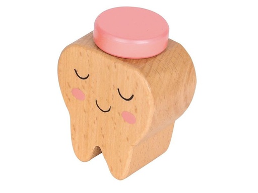[90341217 1671709] Spielba Holzspielwaren Milchzahndose Zahn rosa
