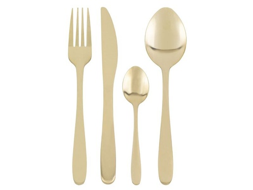 [90341567 1681317] FURBER Besteck-Set 16-teilig, Gold
