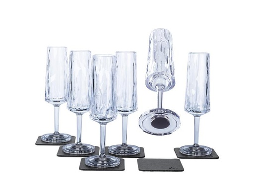 [90342168 1139445] Silwy Outdoor-Champagnerglas Hightech-Kunststoffgläser, 6er-Set