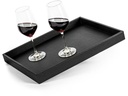Silwy Metall-Tablett im Leder-Look Schwarz