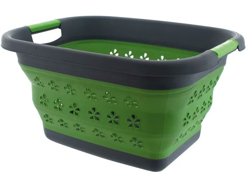 [90342380 1679282] Eurotrail Wäschekorb 50 l, Grün/Schwarz