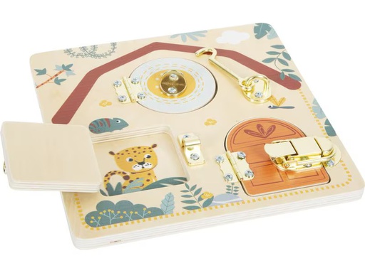 [90342952 1694330] small foot Motorikbrett Schloss und Riegel «Safari»