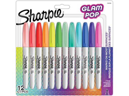 [90343081 1685825] Sharpie Fasermaler S-Note Glam Pop Permanent, 12er Pack