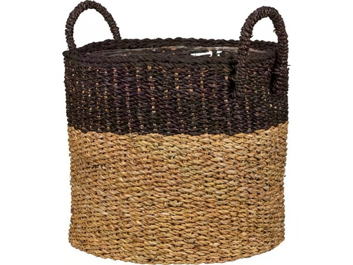 [90343131 1648732] scheurich Pflanzengefäss mit Griffen 28 x 24 cm,  Nature/Schwarz