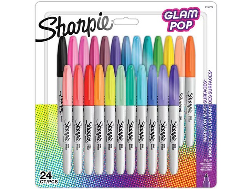 [90343132 1685826] Sharpie Fasermaler S-Note Glam Pop Permanent, 24er Pack