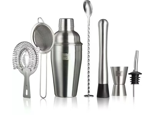 [90343580 1698548] Vacuvin Drink Mixer Set Cocktail Set 7-teilig 550 l, Silber