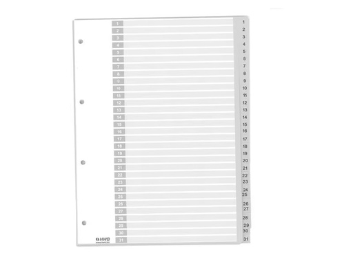 [90343933 1652948] HWB Register A4, PP 1-31, 25 Stück