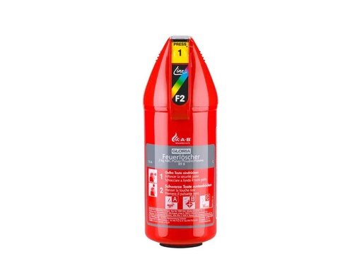 [90054552 1206627] Gloria Feuerlöscher Pulver Brandklasse ABC, 2 kg