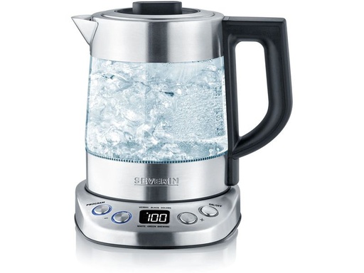[90344313 1703607] Severin Wasserkocher Delux Mini WK 3473 1 l, Silber/Transparent