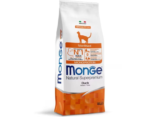 [90344908 1691164] Monge Trockenfutter Katze Monoprotein Sterilisiert Ente 10 kg