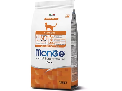 [90344928 1691144] Monge Trockenfutter Katze Monoprotein Sterilisiert Ente 1.5 kg