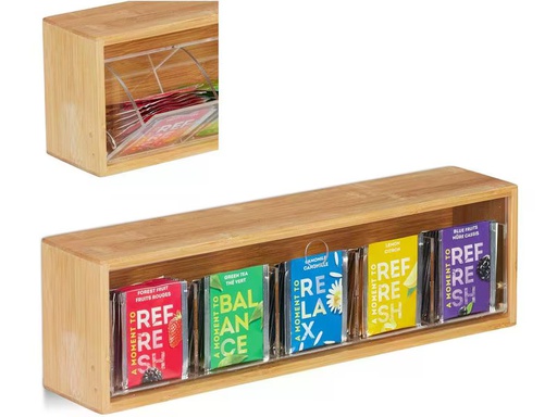 [90345073 1695052] relaxdays Teebeutel-Box Braun