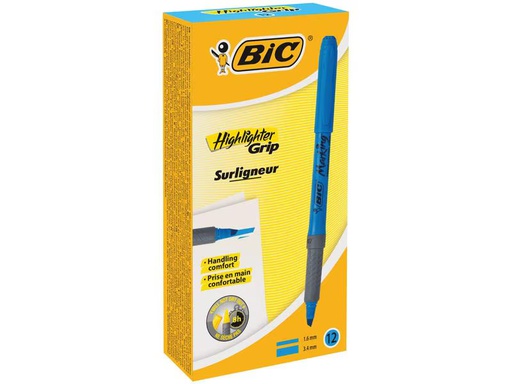 [90345088 1407887] BIC Textmarker Brite Liner Grip 12 Stück, Blau
