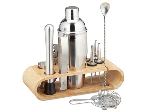 [90345102 1695027] relaxdays Cocktail-Set 680 l, Silber