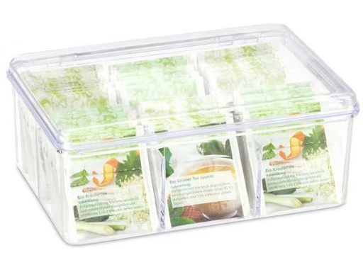[90345195 1695050] relaxdays Teebeutel-Box Transparent