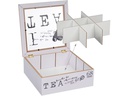 relaxdays Teebeutel-Box Grau/Weiss