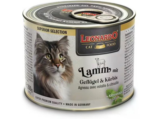 [90345329 1697222] Leonardo Cat Food Nassfutter Superior Selection Lamm, 200 g