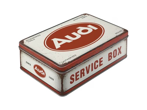 [90345801 1685871] Nostalgic Art Vorratsdose Audi Service 2.5 l, Rot/Weiss