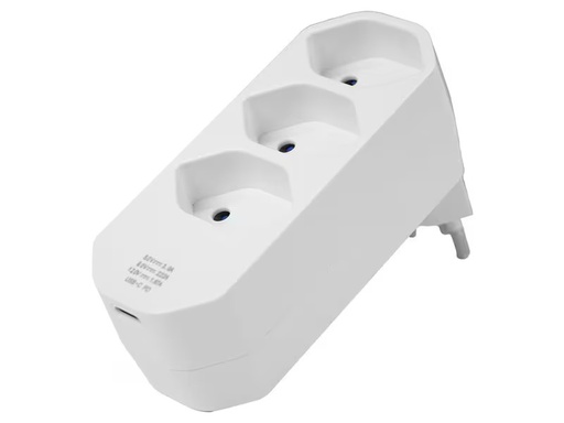 [90346207 1700271] STEFFEN Mehrfachstecker 3 x T13, drehbar 320°, Weiss