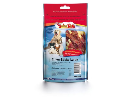 [90346448 1698050] SwissDog Kausnack Enten Sticks 100 g / 9 Stk.
