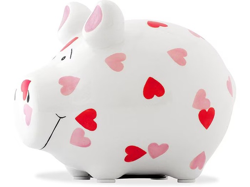 [90346662 1680340] G. Wurm Spardose Herzchen-Schwein 12.5 x 9 x 9 cm